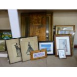 A quantity of assorted framed prints