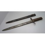 A bayonet with metal scabbard