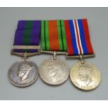 A set of medals including a General Service Medal with Palestine 1945-1948 bar to T/14901716 Cpl. R.