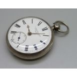 A silver fusee pocket watch, Elliott & Sons, Leeds