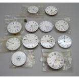 A collection of pocket watch movements