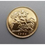 A Queen Elizabeth II 1982 half sovereign