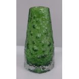 A Whitefriars Volcano vase, shape 9717 in meadow green, designed by Geoffrey Baxter and produced