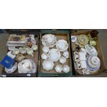 A collection of china including a tea set, Royal Crown Derby Posies, Royal commemorative ware