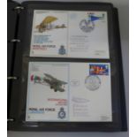 Stamps; an album of RAF covers including signed (45 no.)