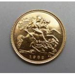 A Queen Elizabeth II 1982 half sovereign