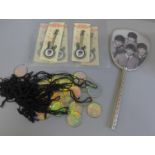 The Beatles selection; guitar brooch set (5) by Invicta Plastics, (Bought by vendor in bulk direct