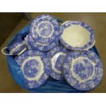 A collection of blue and white china including Wood & Sons and a large meat dish **PLEASE NOTE