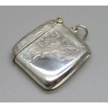 A silver vesta case, Birmingham 1906