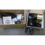 A Nikon digital camera, other cameras and accessories