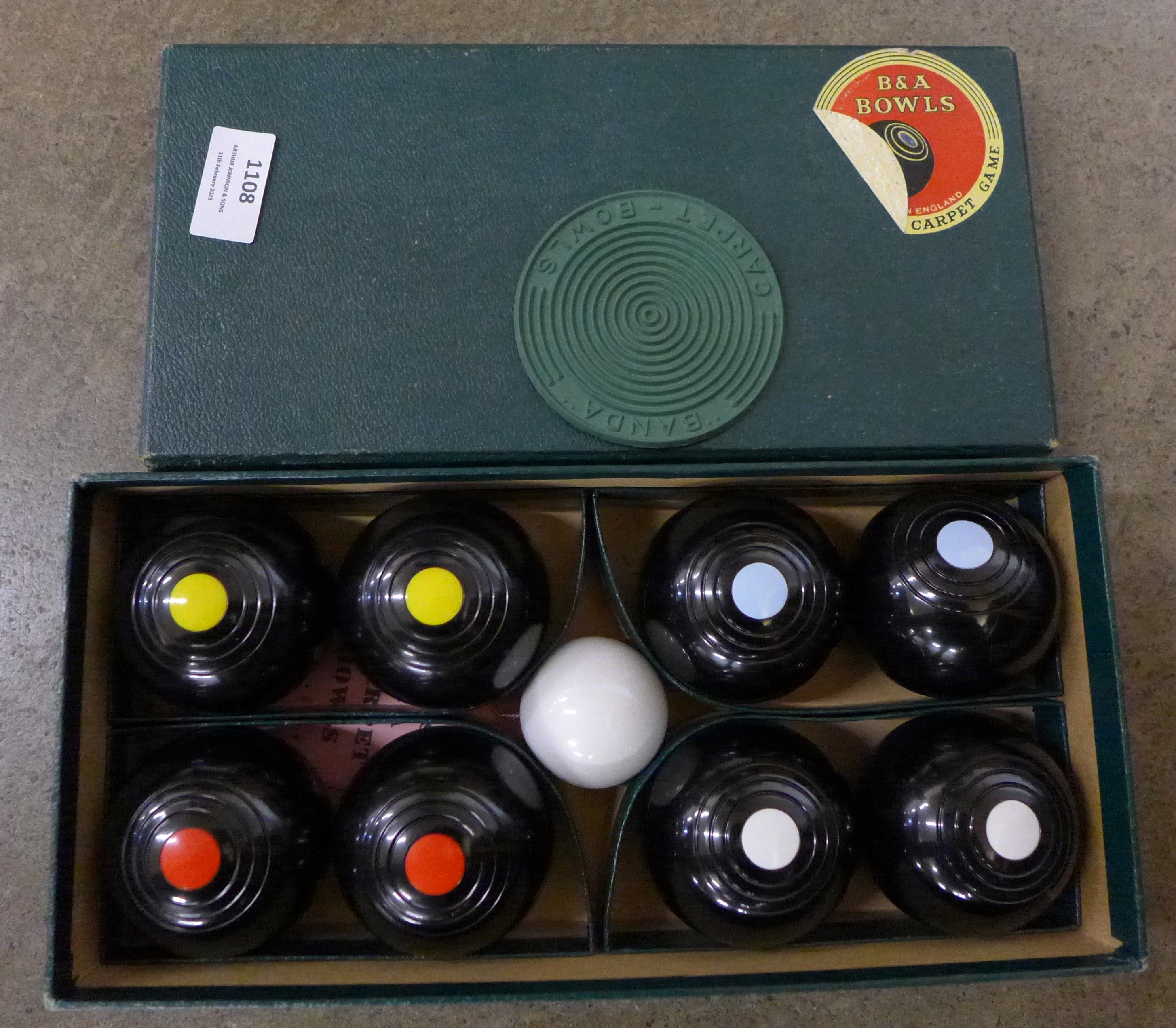 A set of B&A carpet bowls **PLEASE NOTE THIS LOT IS NOT ELIGIBLE FOR POSTING AND PACKING**