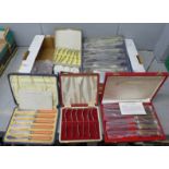 A box of cased EPNS and other flatware **PLEASE NOTE THIS LOT IS NOT ELIGIBLE FOR POSTING AND