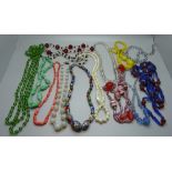 Costume bead necklaces