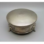 A silver circular trinket box, 134g gross weight