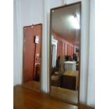 Two teak framed mirrors