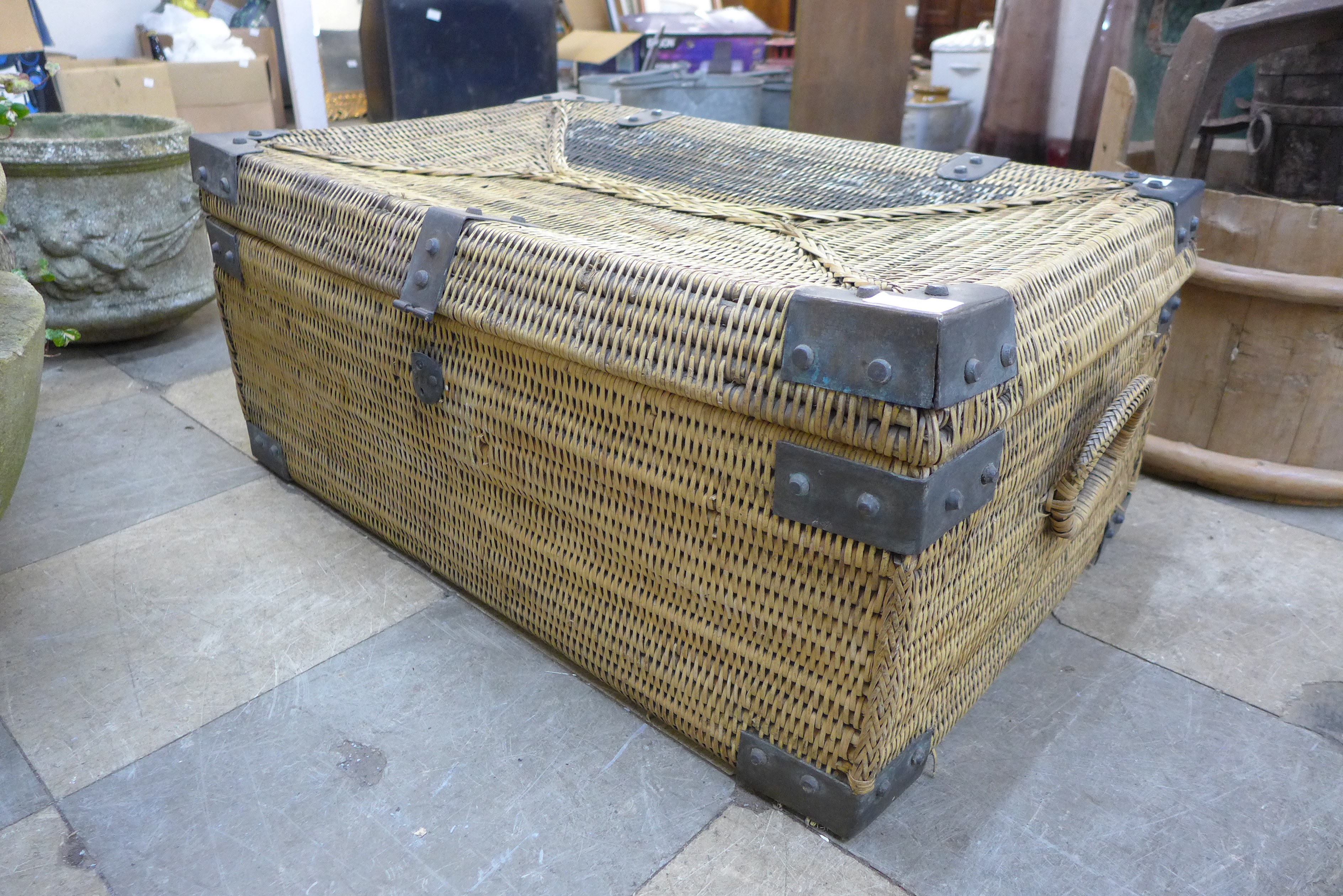 A vintage wicker basket