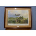 A Michael Turner limited edition Battle of Britain print, Piece of Cake, signed by the artist and