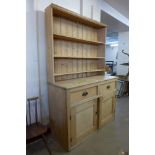 A Victorian pine kitchen dresser