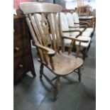 A Victorian beech farmhouse kitchen chair