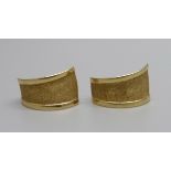 A pair of 14ct gold earrings, marked Milor, 2.1g