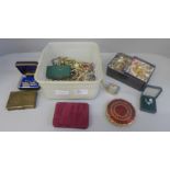 Costume jewellery and a compact