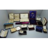 A collection of vintage jewellery boxes