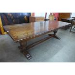 A 17th Century style oak refectory table, 75cms h, 244cms l, 92cms w