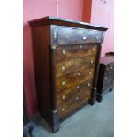 A 19th Century French Empire style mahogany chest of drawers