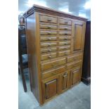 An early 20th Century beech dentist's cabinet