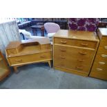 A G-Plan Brandon oak chest of drawers and dressing table
