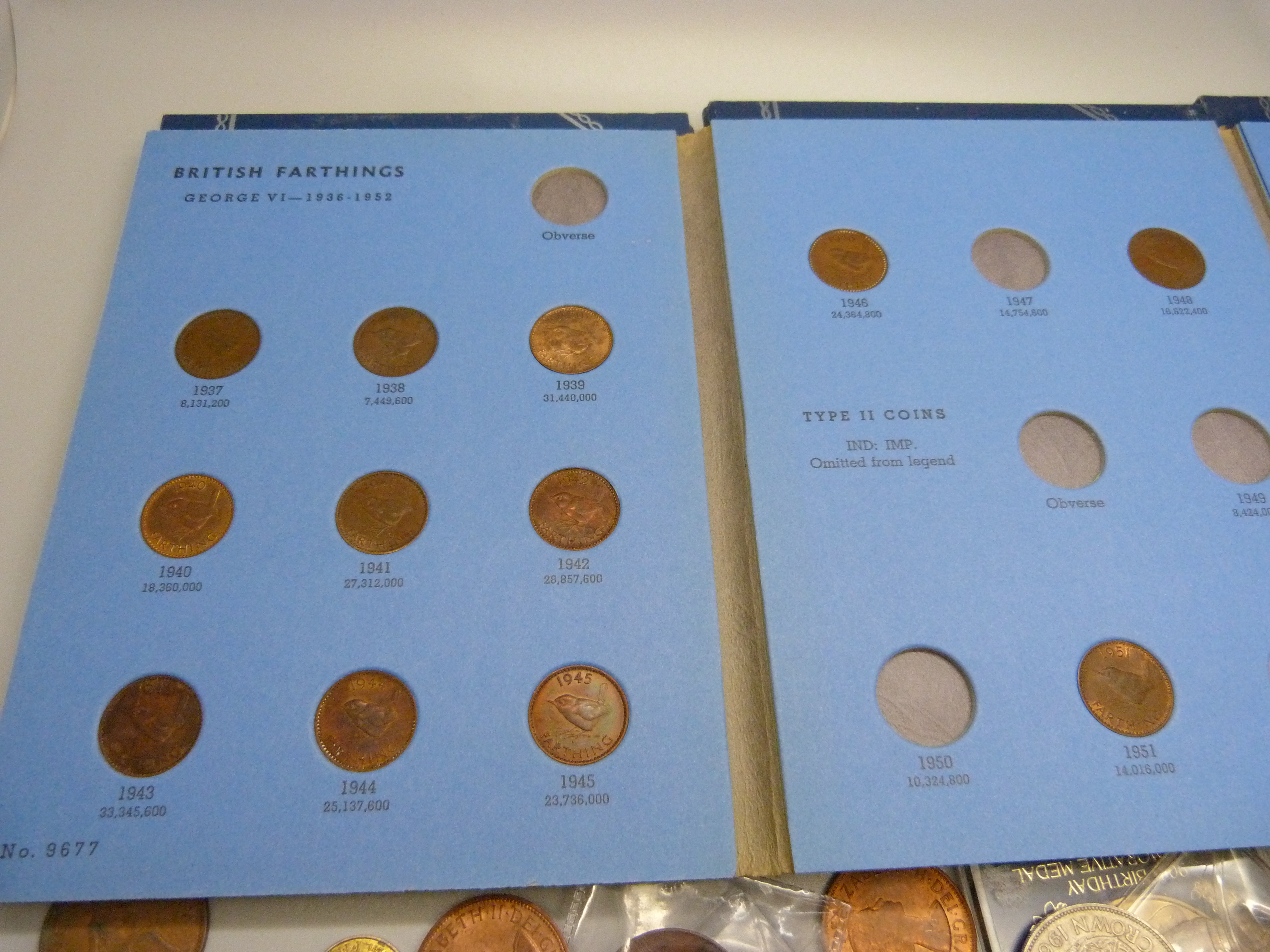 A collection of assorted British pre decimal coins, medals and tokens including six Whitman - Image 3 of 4