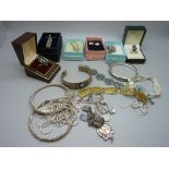 Silver, silver plated and white metal jewellery