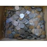 A box of pennies and other pre-decimal coins