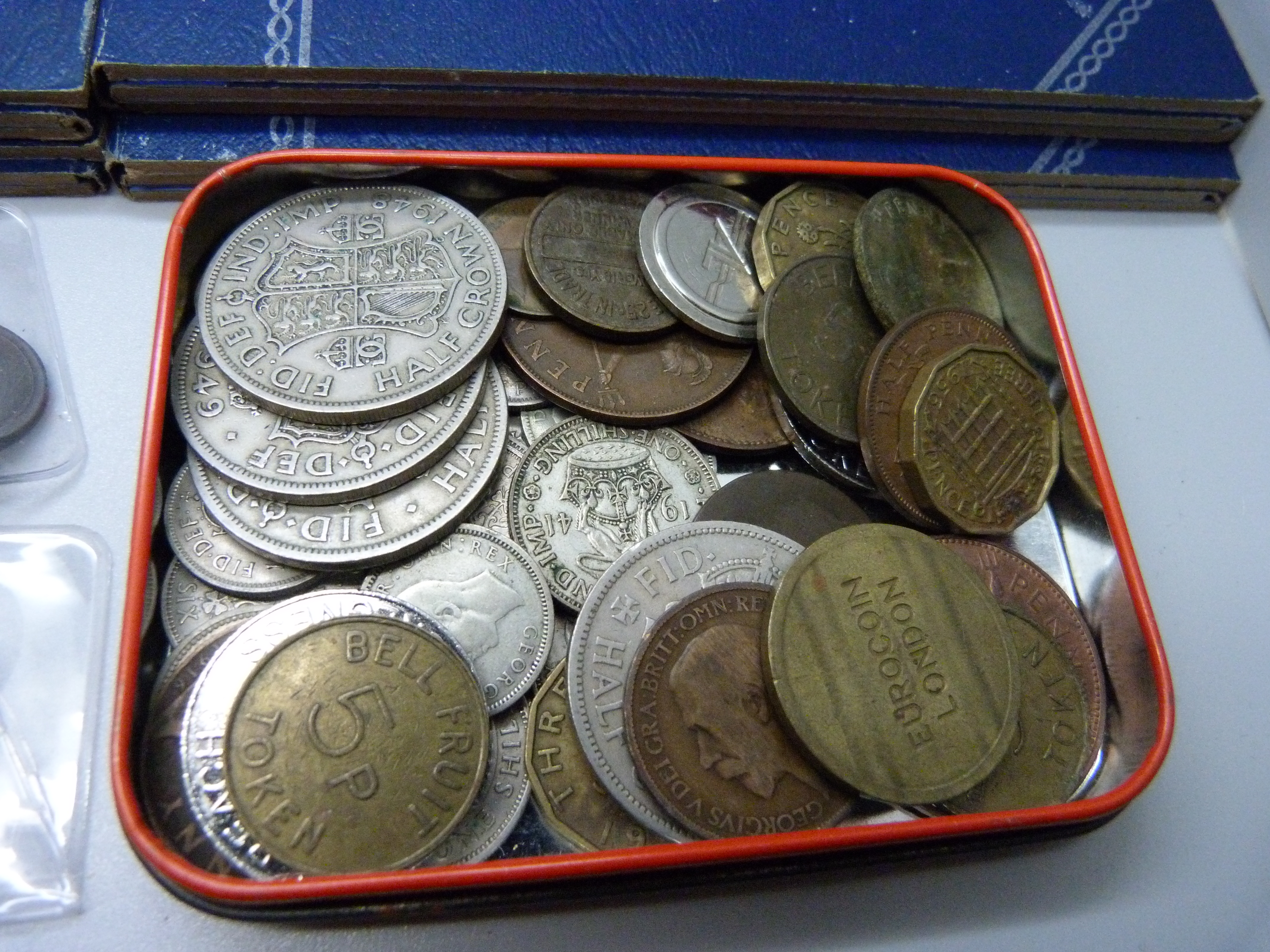 A collection of assorted British pre decimal coins, medals and tokens including six Whitman - Image 2 of 4