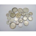 A collection of 1920 to 1946 British coins, 123g