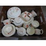 J & G Meakin Cornfield Poppy pattern 1970s Trend range tea and dinnerwares including tea and