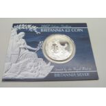 The Royal Mint 2007 Britannia £2 silver coin, .958 silver