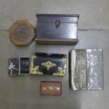 A collection of boxes and a tin of lustre drops**PLEASE NOTE THIS LOT IS NOT ELIGIBLE FOR POSTING