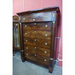 A 19th Century French Empire style mahogany chest of drawers