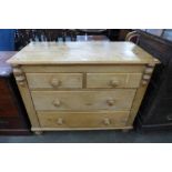 A Victorian pine chest of drawers