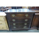 A William III oak chest of drawers