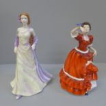 Two Royal Doulton figures; Megan HN4821 and Pauline HN3643