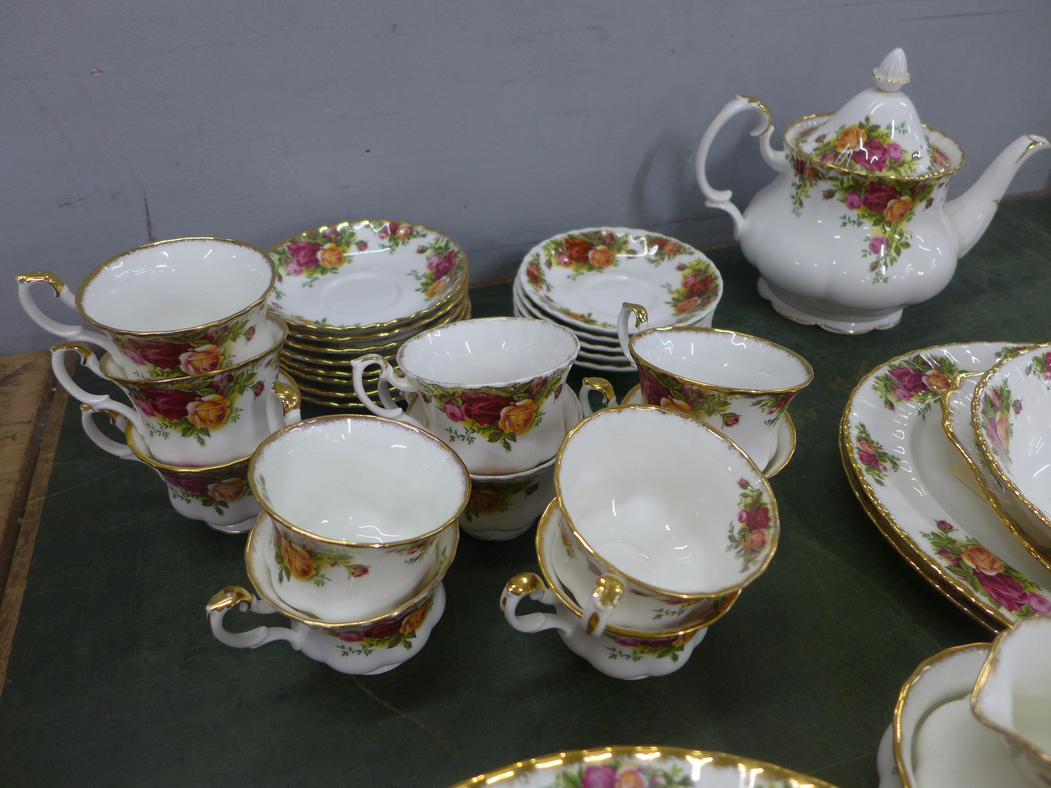 A large collection of Royal Albert Old Country Roses including a teapot, a cream jug (small chip - Image 2 of 4