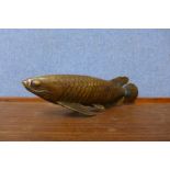An oriental bronze figure of a fish