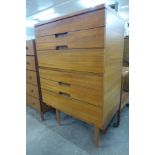 A Uniflex teak chest of drawers