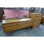 A William Lawrence teak chest of drawers and dressing table