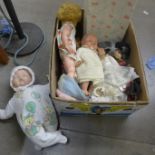 Box of assorted dolls **PLEASE NOTE THIS LOT IS NOT ELIGIBLE FOR POSTING AND PACKING**