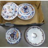 Two vintage tureens, a cake plate and cloche **PLEASE NOTE THIS LOT IS NOT ELIGIBLE FOR POSTING