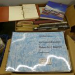 Two boxes of books on Rolls Royce, including manuals, historic books, etc