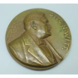 A medal, Otto N Witt. 1913, with raised text to the reverse translating as 'The Chemist. The